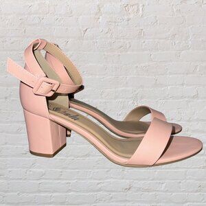 US 10 Chunky Open Toe Heel - Faux Leather